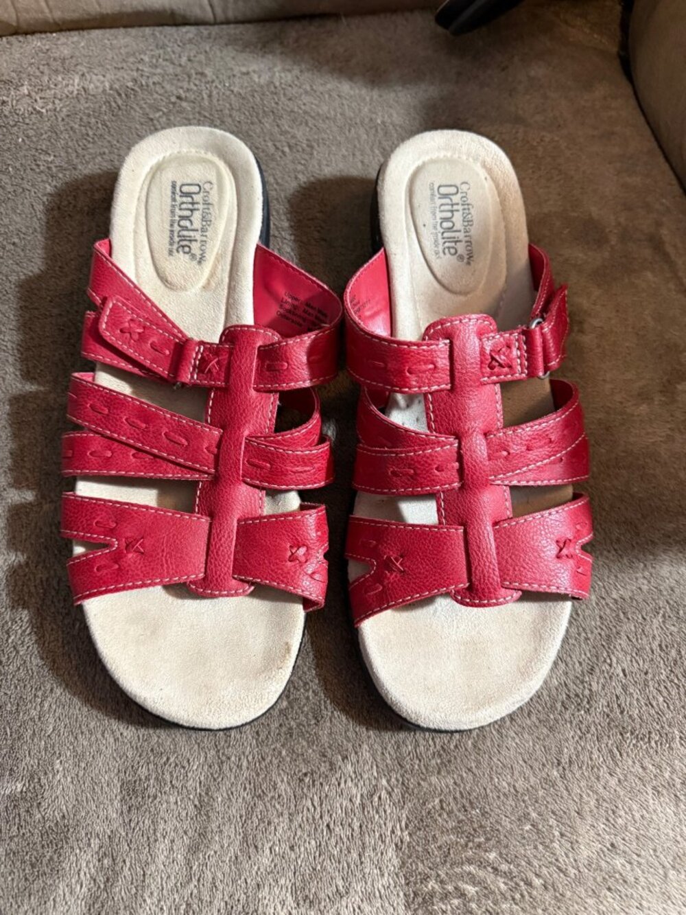 Croft & Barrow Red Ortholite Comfort Sandals – Women’s 9 Medium